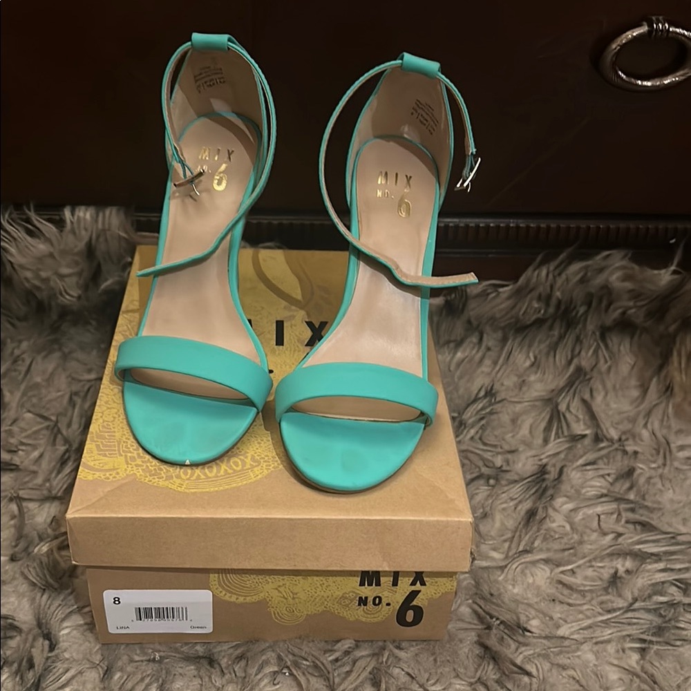 Mix No. 6 Blue Stiletto Heels Elegant Sandals